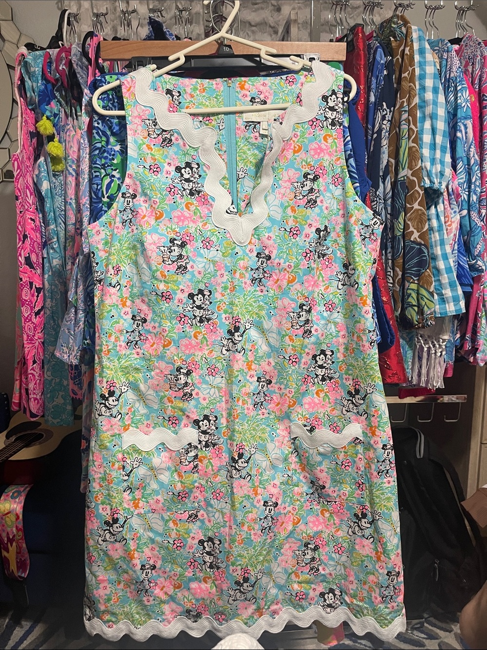 Disney Lilly Pulitzer Hearts Romey Shift Romper Dress SZ 12 Minnie Mickey Mouse
